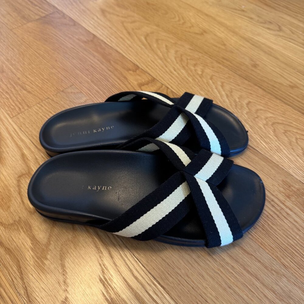 Jenni Kayne Colorblock Pattern Slides Black & Whi… - image 4